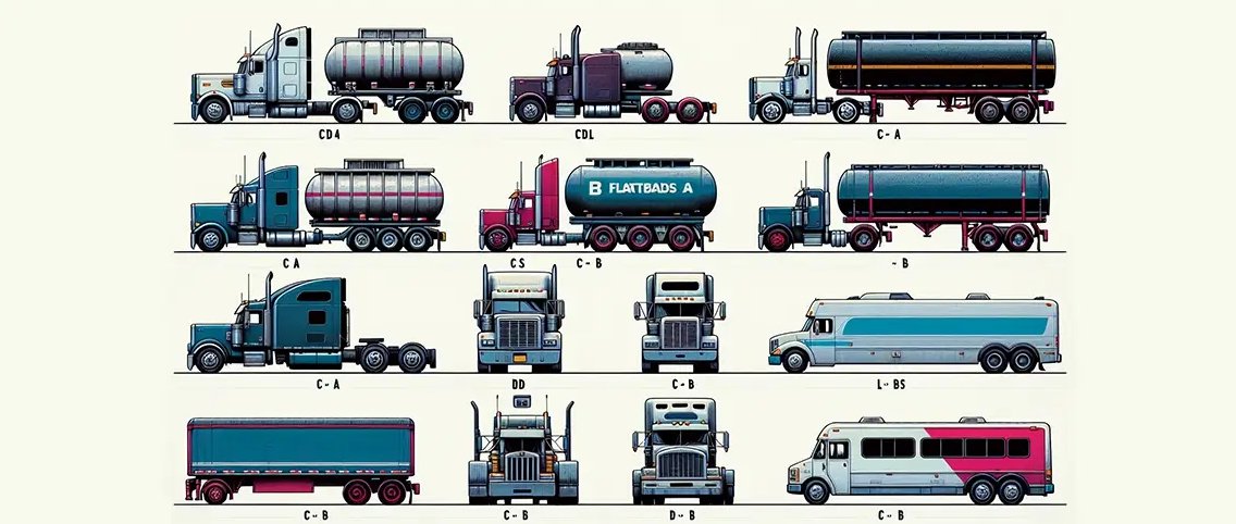 Comparison of vehicle types and weight limits for CDL Class A and CDL Class B
